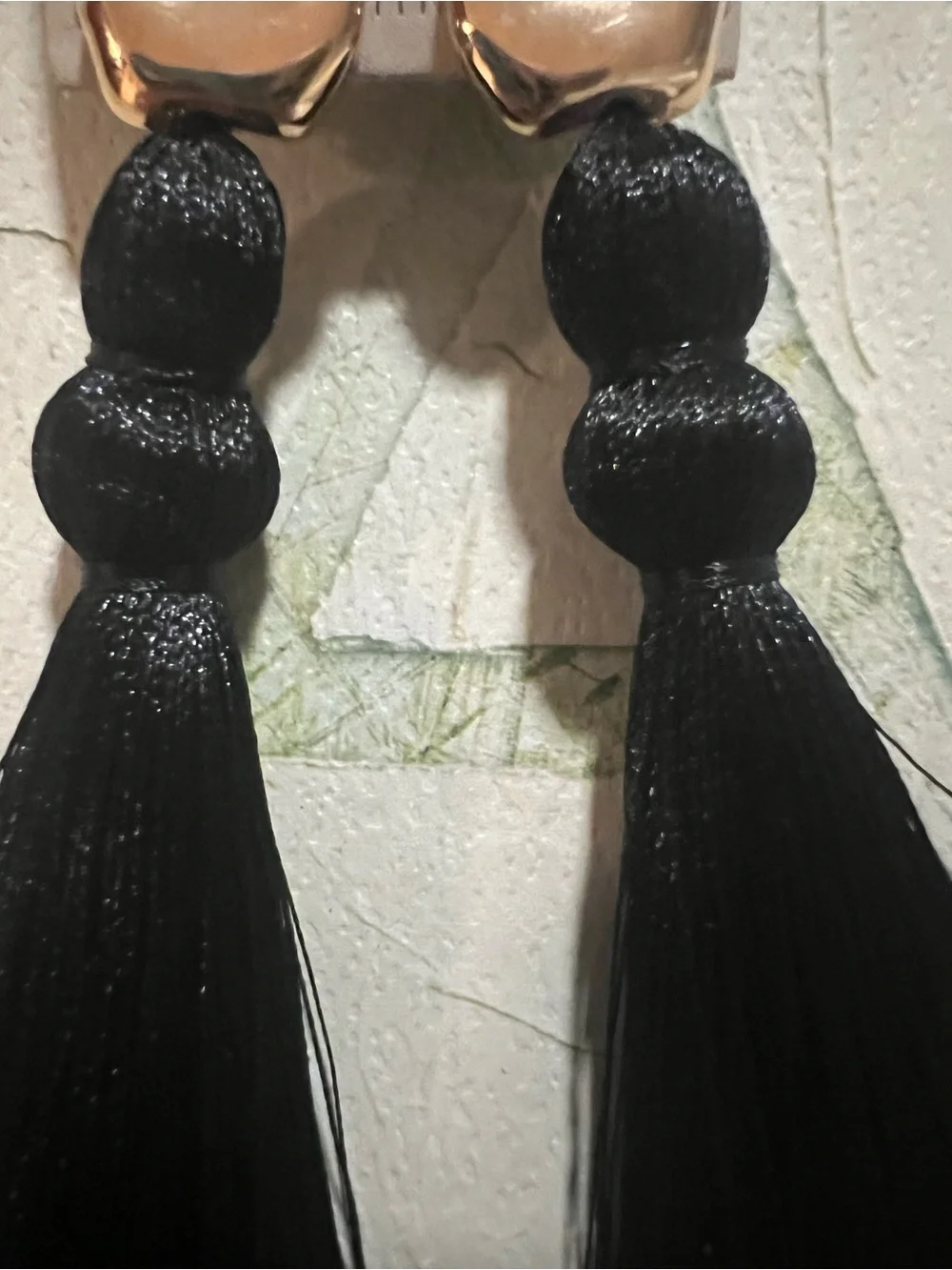 Anthropologie Tassel Drop Earrings - NWT - Black
